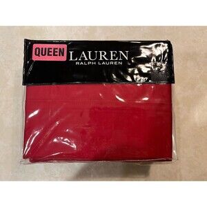 Ralph Lauren Dunham Sateen QUEEN Sheet SET Admiral Red 300 Thread Count NEW NIP